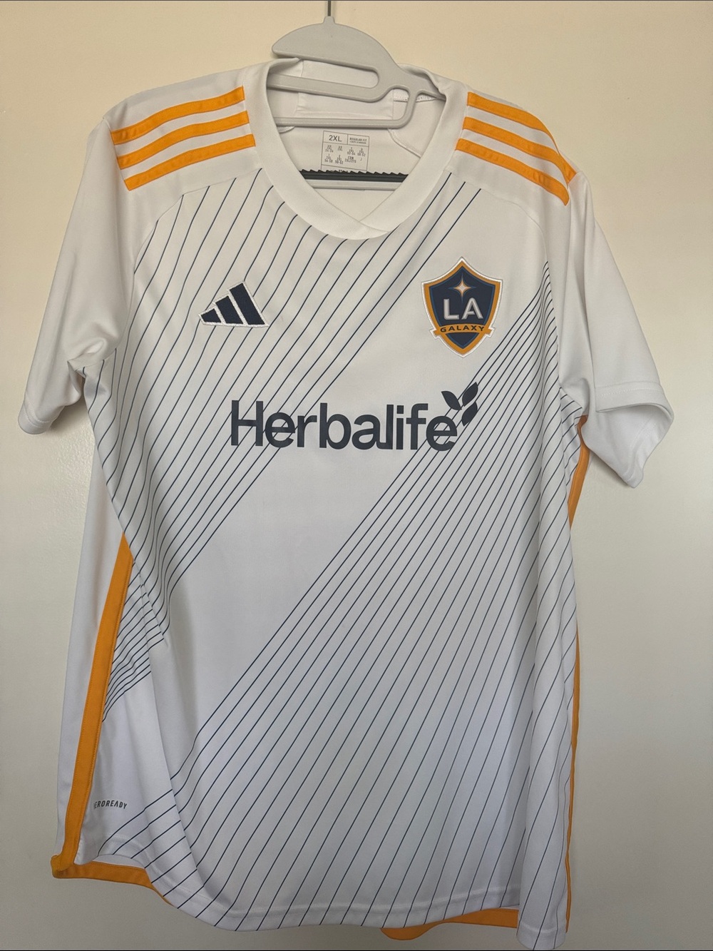 adidas LA Galaxy White & Gold Home Jersey